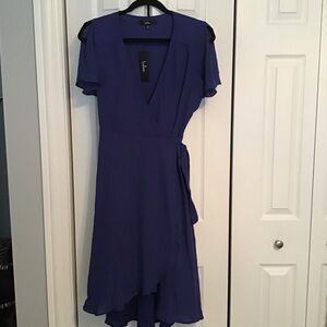 Lulu’s Rise to the Occasion Royal Blue Midi Wrap Dress